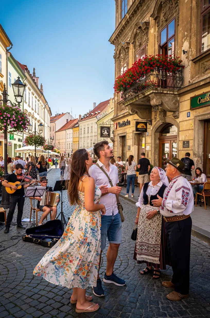 Fotografia divadelného predstavenia v menšom kultúrnom centre mimo hlavné turistické trasy Bratislavy.